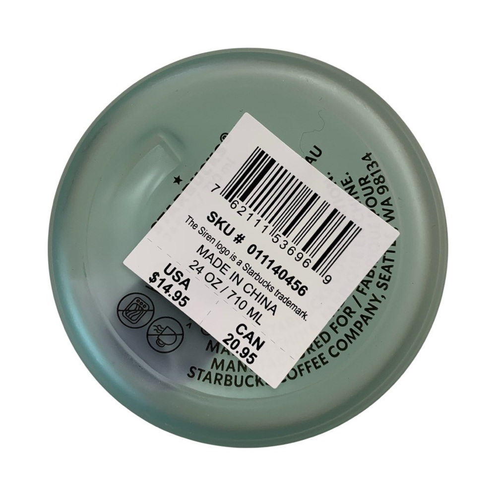 Starbucks Siren Soft Touch Plastic Water Bottle, 24oz Green Frosted Tumbler NWT - Picture 2 of 6
